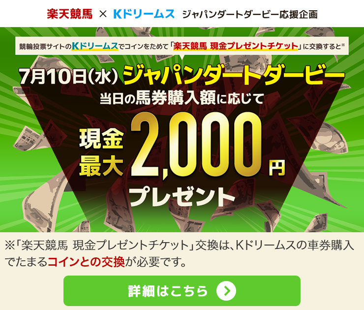 競馬ｘ競輪 ジャパンダートダービー応援企画 おトク情報 楽天競馬