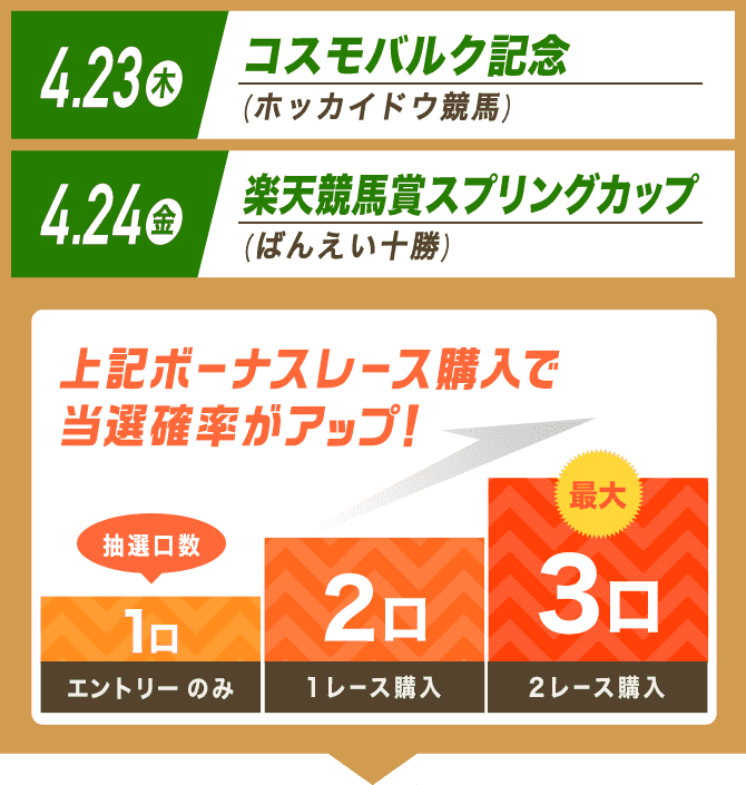 ボーナスレース購入で当選確が率アップ
