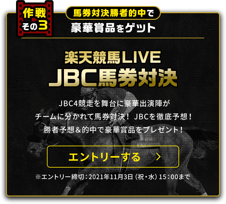 楽天競馬LIVE JBC馬券対決