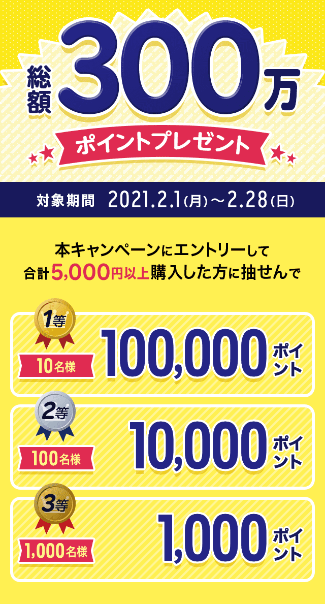 総額300万ポイントプレゼントキャンペーン