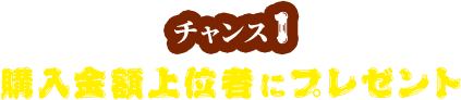 チャンス1 購入金額上位者にプレゼント