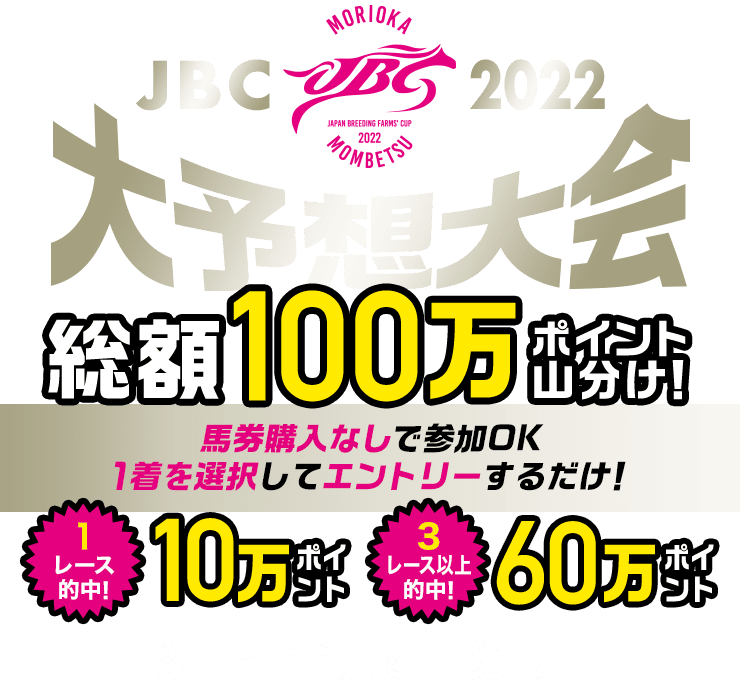 1着馬を当てろ!!JBC大予想大会総額100万ポイント