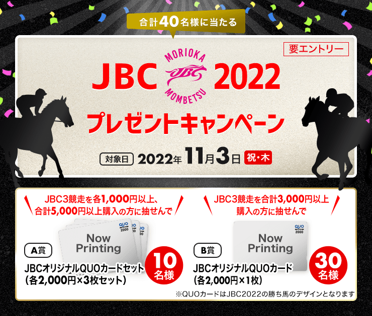 岩手競馬：JBC購入でオリジナルグッズが当たる！（2022）