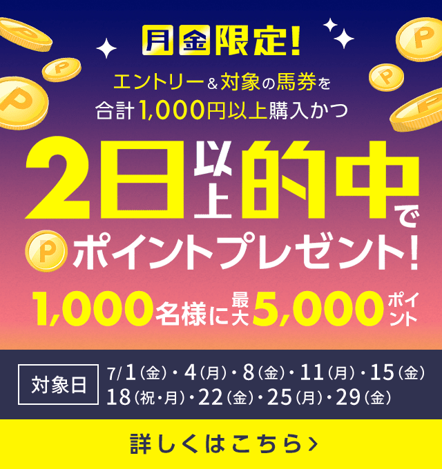 【月・金】限定！2日以上的中でポイントプレゼント！