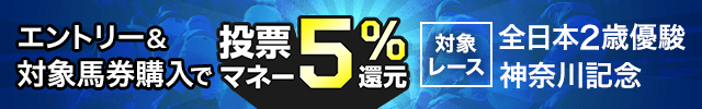 【2日連続川崎重賞】投票マネーで5％還元キャンペーン！