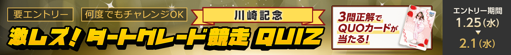 激ムズ！ダートグレード競走クイズ