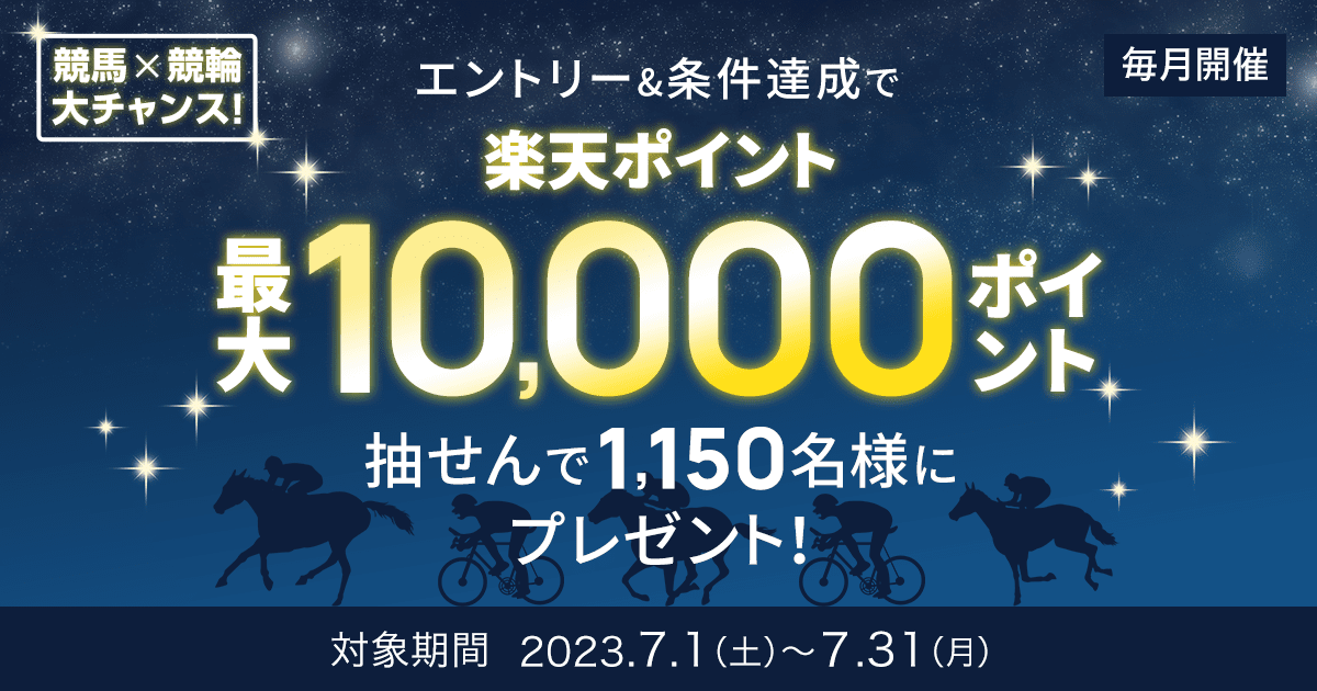 夜もおトクにたのしもう！競馬ナイター×競輪ミッドナイト購入キャンペーン