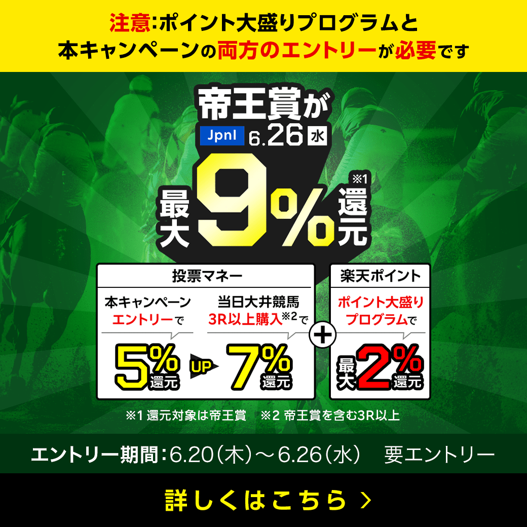 【帝王賞】最大9％還元！
