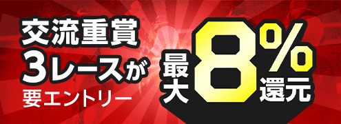 【JRA×地方】交流重賞3レース！最大8％還元！