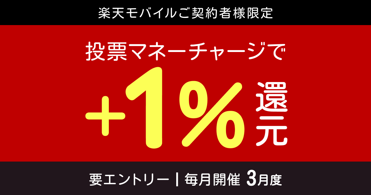 【毎月開催】【楽天モバイルご契約者様限定】チャージで楽天ポイント1%還元キャンペーン