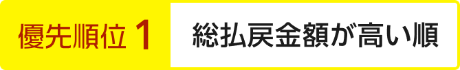 優先順位1 総払戻金額が高い順
