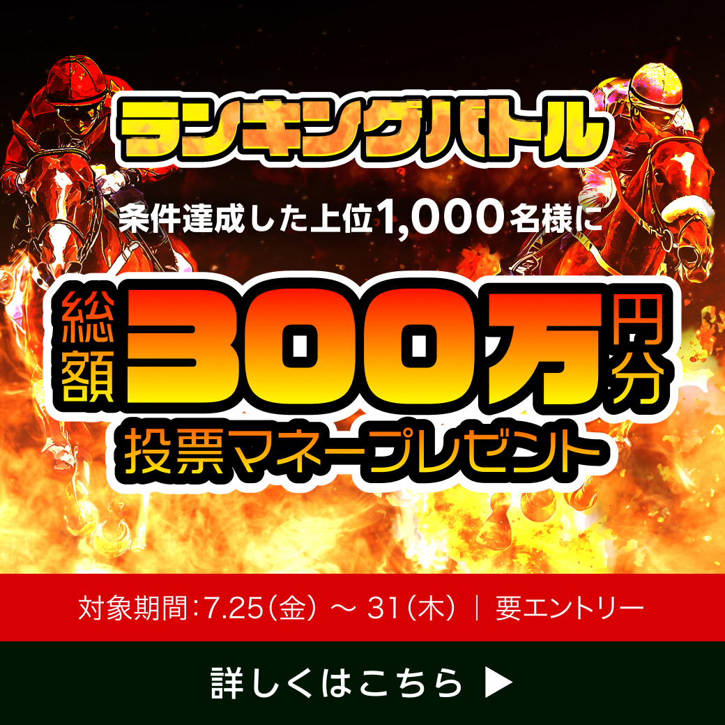 【ランキングバトル】払戻金3,000円以上の的中レース数の勝負！