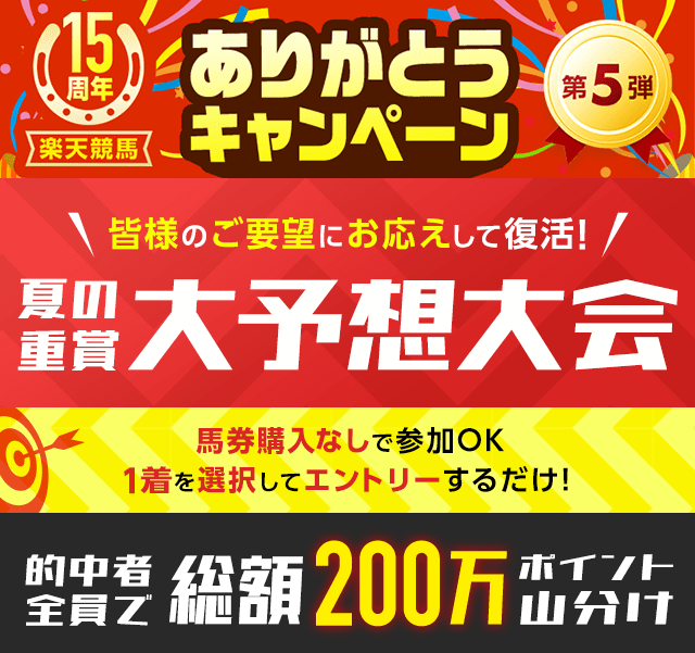 15周年ありがとう第5弾：夏の重賞大予想大会