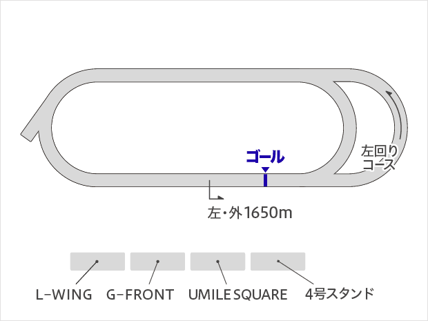 大井競馬場：左回りレースコース