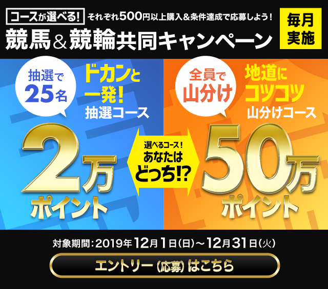 競馬&競輪　共同キャンペーン（2019年12月）