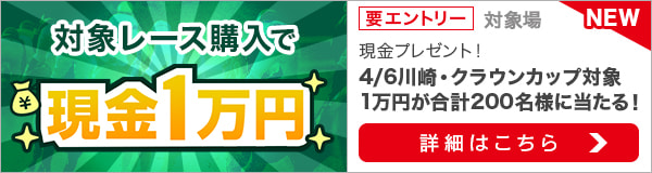 ダートグレード競走と南関重賞競走購入で現金1万円プレゼント（2022年4月）