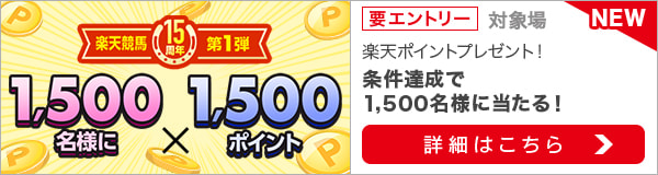 15周年ありがとう第1弾：1,500名様に1,500ポイントプレゼント