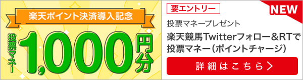 【ポイント決済導入記念】楽天競馬Twitterフォロー＆リツイートキャンペーン（2023年4月）