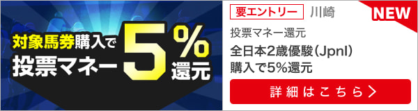 【2日連続川崎重賞】投票マネーで5％還元キャンペーン！