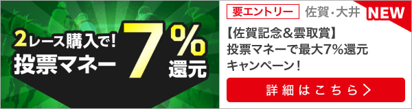 【佐賀記念＆雲取賞】投票マネーで最大7％還元キャンペーン！