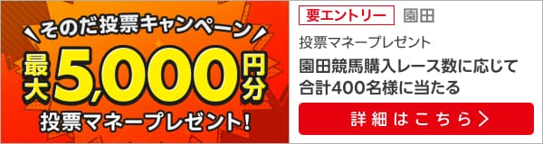 そのだけいば購入レース数に応じて投票マネープレゼント!キャンペーン（12月）